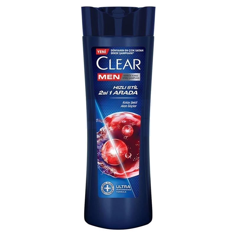 شامپو مو ضد شوره کلیر مردانه دوکاره 2 در 1 CLEAR MEN Hızlı Stil 2’si 1 Arada حجم 350 میلی لیتر