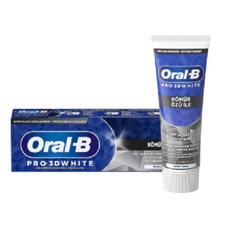 خمیر دندان سفید کننده ذغالی اورال بی مدل PRO 3D WHITE WİTH CHARCOAL حجم ۷۵ میل